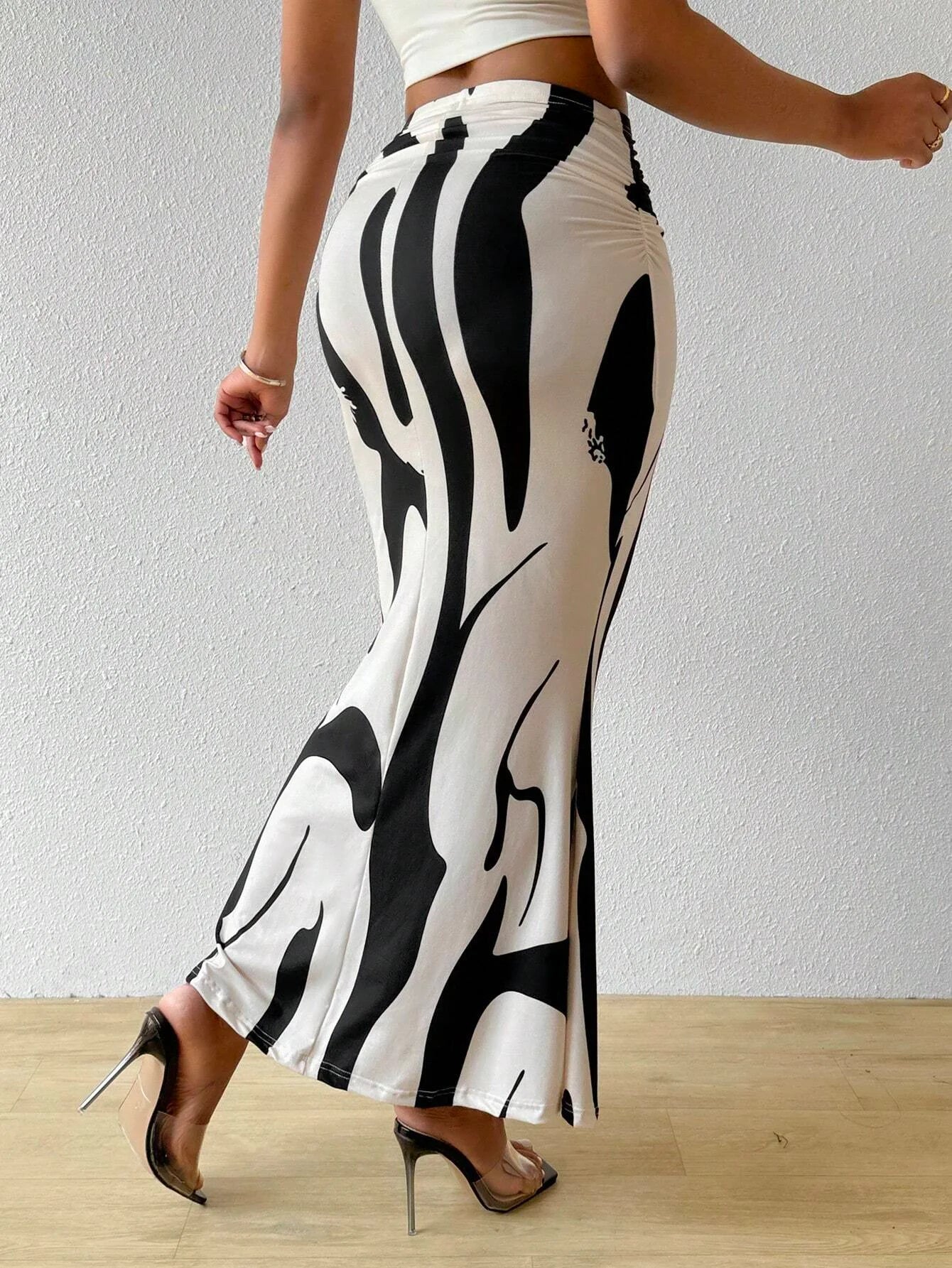Women'S Summer Printed Pleated Skirt